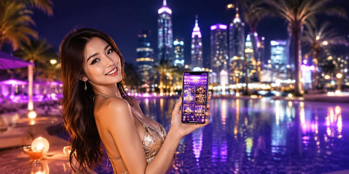 Giao diện ứng dụng casino neon sống động tại Nha Trang về đêm