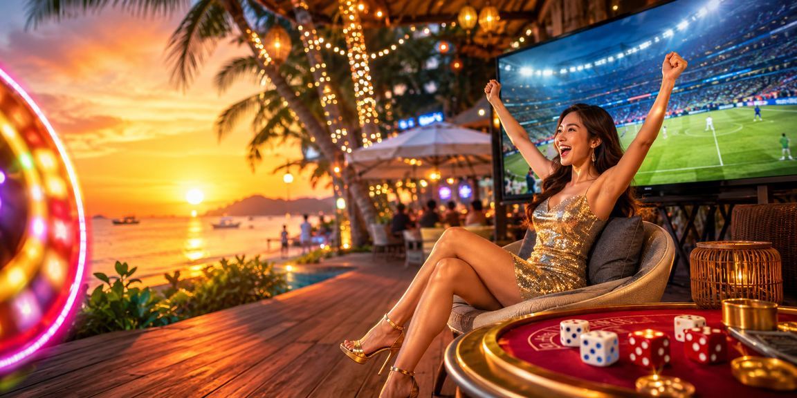 Người chơi tài xỉu xúc xắc tại bãi biển Phú Quốc trong buổi tối